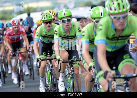 Rennes, France. 11 juillet, 2015. Tour de France en vélo, l'étape 8. Rennes à Mur de Bretagne. L'équipe de Sebastian LANGEVELD Garmin - Cannondale en action : Action Crédit Plus Sport/Alamy Live News Banque D'Images