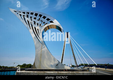 Le pont du lac marin dans la ville balnéaire de Southport Banque D'Images