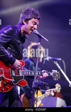 Manchester, UK. 11 juillet 2015. Noel Gallagher's High Flying Birds en concert au bol, Castlefield Manchester Banque D'Images