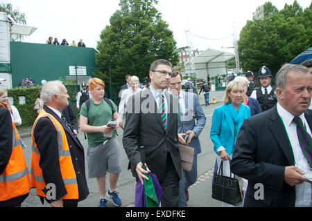 Wimbledon, Londres, Royaume-Uni. 12 juillet 2015. Acteur de l'écran anglais Benedict Cumberbatch arrive à la finale chez les hommes sur profils Têtes de jour du tennis de Wimbledon 2015 : Crédit amer ghazzal/Alamy Live News Banque D'Images
