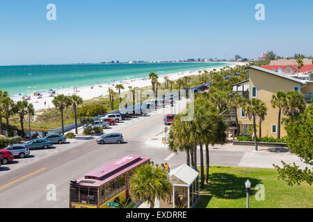 Pass-A-Grille sur l'extrême sud de St. Pete Beach sur la côte du golfe de Floride Banque D'Images