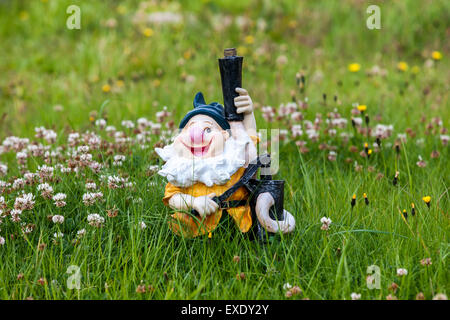 Nain rigolo dans le jardin Banque D'Images