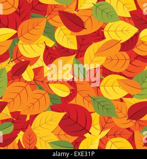 Modèle transparent avec motif de feuilles d'automne. Vector illustration. Illustration de Vecteur