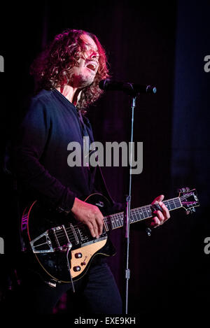 Kitchener, Ontario, Canada. 11 juillet, 2015. Groupe de rock américain Soundgarden effectuée à Big Music Fest à Kithener, de l'Ontario, les membres de la bande : CHRIS CORNELL, KIM THAYIL, BEN SHEPHERD, Matt Cameron © Igor Vidyashev/ZUMA/Alamy Fil Live News Banque D'Images