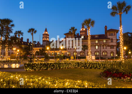 Flagler College, au crépuscule, Saint Augustine, Floride Banque D'Images