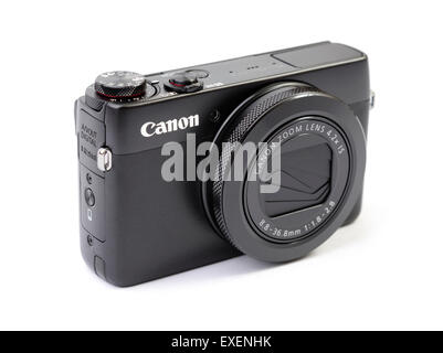 Canon PowerShot G7X appareil photo numérique compact isolé sur fond blanc Banque D'Images