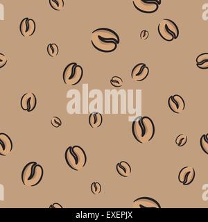 Seamless Vector background les grains de café Illustration de Vecteur