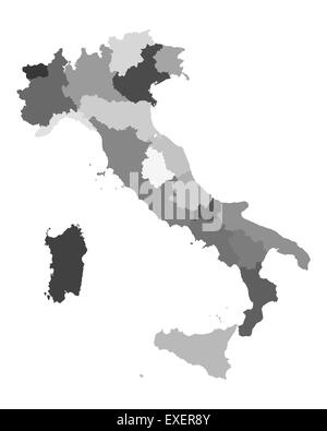 Carte de l’Italie Banque D'Images