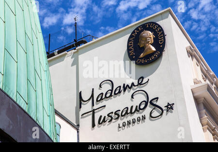 Londres, Royaume-Uni - 10 juillet 2015 : Construction Détail de Madame Tussauds sur Marylebone Road à Londres, le 10 juillet 2015. Banque D'Images