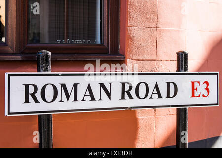 Voie romaine de la rue du marché quartier de Tower Hamlets, Londres, Angleterre, Royaume-Uni. Banque D'Images