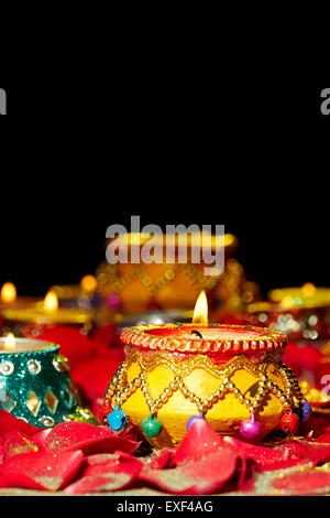 Diwali Festival indien diya Personne n Banque D'Images