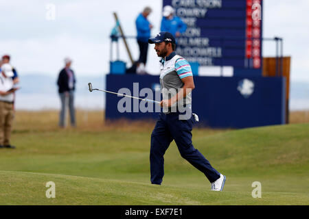 Club de Golf Gullane, Aberdeen, Ecosse. 11 juillet, 2015. Aberdeen Asset Management Scottish Open Golf Tournament, 3e tour. Pablo Larrazabal de l'Espagne en action © Plus Sport Action/Alamy Live News Banque D'Images