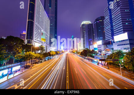 Shenzhen, Chine centre-ville paysage urbain. Banque D'Images