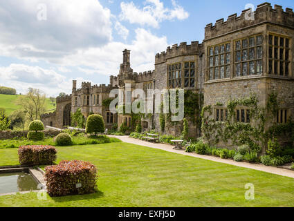 Haddon Hall dans le Derbyshire siège ancestral médiévale des ducs de Rutland Banque D'Images