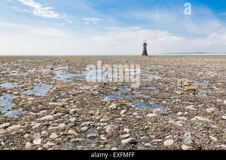 Derelict Whiteford phare sur la péninsule de Gower au Pays de Galles est la seule vague balayé phare fonte en Grande-Bretagne Banque D'Images