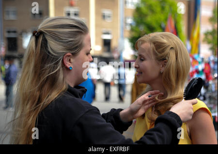 Filsde photocall à l'arène avec : Michael Praed, Mark Benton, Carley Stenson, Noel Sullivan Où : Birmingham, Royaume-Uni Quand : 12 mai 2015 Banque D'Images