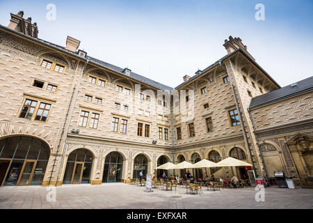 Cour du palais Schwarzenberg, Prague, République Tchèque, Europe Banque D'Images