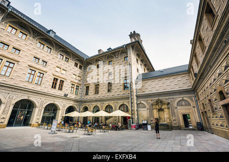 Cour du palais Schwarzenberg, Prague, République Tchèque, Europe Banque D'Images