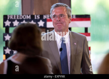 Ames, Iowa, USA. Le 13 juillet, 2015. Ancien gouverneur de Floride et candidat à l'élection présidentielle 2016 Jeb Bush parle lors de la Story Comté GOP le dîner. Crédit : Brian Cahn/ZUMA/Alamy Fil Live News Banque D'Images