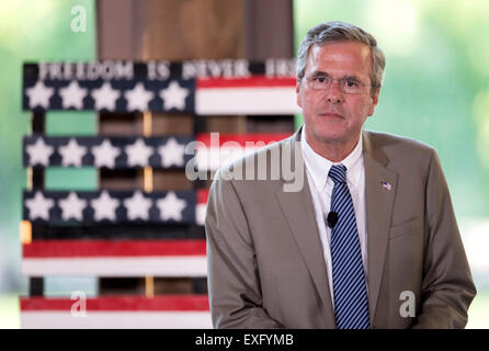 Ames, Iowa, USA. Le 13 juillet, 2015. Ancien gouverneur de Floride et candidat à l'élection présidentielle 2016 Jeb Bush parle lors de la Story Comté GOP le dîner. Crédit : Brian Cahn/ZUMA/Alamy Fil Live News Banque D'Images