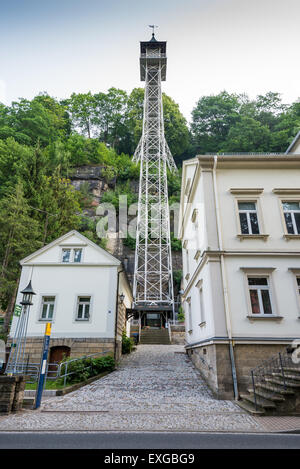 Bad Schandau piscine ascenseur Elbsandsteingebirge, Saxe, Allemagne, Europe Banque D'Images