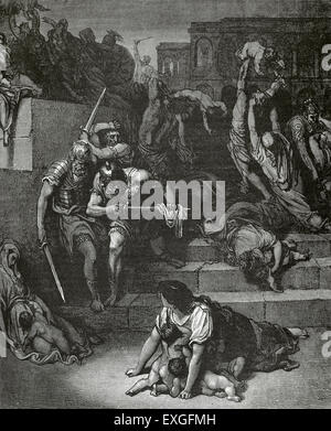 Massacre des Innocents. Illustration par Gustave Dore (1832-1883). Banque D'Images