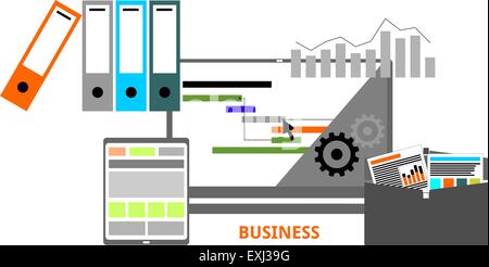 Une illustration montrant un concept d'entreprise Illustration de Vecteur