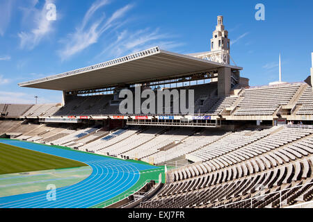 Au-dessus du vide sur les tribunes du Stade Olympique de Barcelone le 10 mai 2010 à Barcelone, Espagne. Banque D'Images