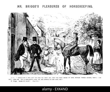 Victorienne de 1849 illustration amusante par John Leech, (1817- 1864) "M. Briggs, Plaisirs d'Horsekeeping n° 2 Banque D'Images