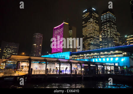 Vivid Festival, Installation lumineuse, Circular Quay, Sydney, Australie Banque D'Images