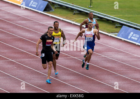 Danny TALBOT, James ELLINGTON, Adam GEMILI & Chris Clarke 200m masculin 2014 Finale Championnats britanniques Sainsbury's Alexander Stadium Birmingham UK Banque D'Images