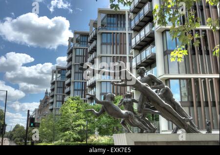 Un Hyde Park Londres Knightsbridge Londres Appartements Appartements de luxe Banque D'Images