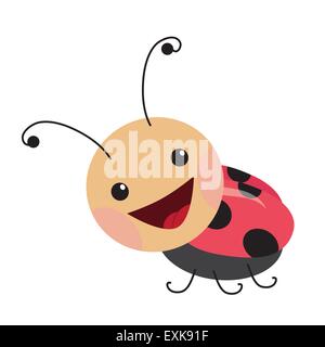 ,Insectes,coccinelle,colorés,funny, cute cartoon,illustration,isolé,vector Illustration de Vecteur