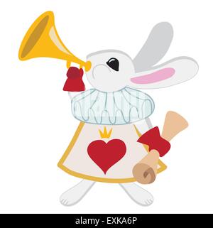 Lapin blanc,funny, vector cartoon,illustration,mignon,isolé, Illustration de Vecteur