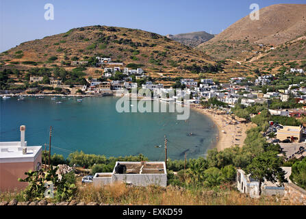 Kini village, l'île de Syros, Cyclades, Mer Égée, Grèce. Banque D'Images