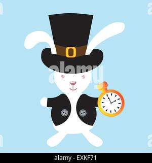Lapin blanc,funny, vector cartoon,,illustration,mignon Illustration de Vecteur