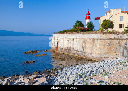 Ajaccio, citadelle avec lighthouse tower blanc, Corse, France Banque D'Images