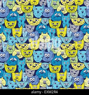 Motif chat couleur croquis Illustration de Vecteur