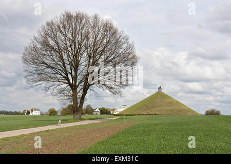 Butte du Lion, monument élevé sur le champ de bataille de Waterloo où Napoléon fut vaincu, Belgique Banque D'Images