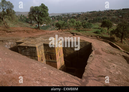 Bet Giorgis (House of St George) Église, Lalibela, Éthiopie Banque D'Images