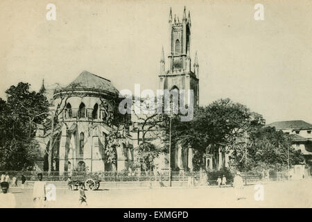 Ancienne image du millésime 1900 de la cathédrale Saint-Thomas ; Bombay , Mumbai ; Maharashtra ; Inde , asie Banque D'Images