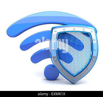 Abstract Wi-fi sur fond blanc (fait en 3d) Banque D'Images