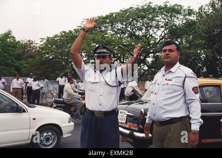 Formation de la police apprentissage gestion du trafic Bombay Mumbai Maharashtra Inde Asie Banque D'Images