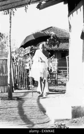 Bâton de marche Mahatma Gandhi, Sebagram Ashram, Sewagram, Wardha, Nagpur, Maharashtra, 1941, Inde, Asie, ancienne image du millésime des années 1900 Banque D'Images