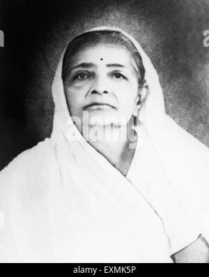 Kasturba Gandhi, femme Mahatma Gandhi, Sebagram Ashram, Sewagram, Wardha, Nagpur, Maharashtra, 1940, Inde, Asie, ancienne image vintage du 1900 Banque D'Images