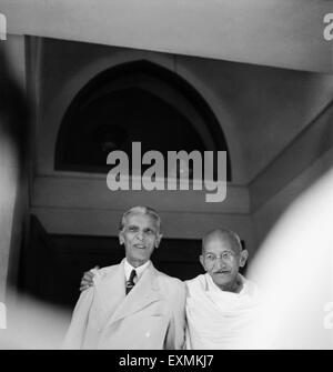 Mahatma Gandhi et chef Musulman Muhammad Ali Jinnah de Mumbai ; septembre 1944 PAS DE MR Banque D'Images