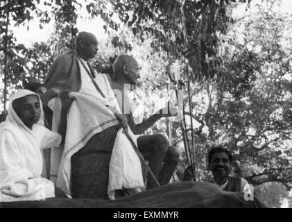 De Sardar Vallabhbhai Patel et Gandhi séance publique l'Inde 1942 Banque D'Images