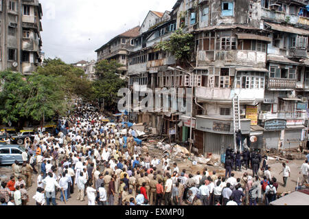 Site bombe foule Zaveri Bazaar Kalbadevi Bombay Mumbai Maharashtra Inde Banque D'Images