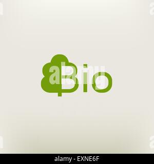 Logo Bio, eco label, signe de produit naturel, l'icône organique Illustration de Vecteur