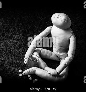 L'auto-médication et l'overdose Banque D'Images